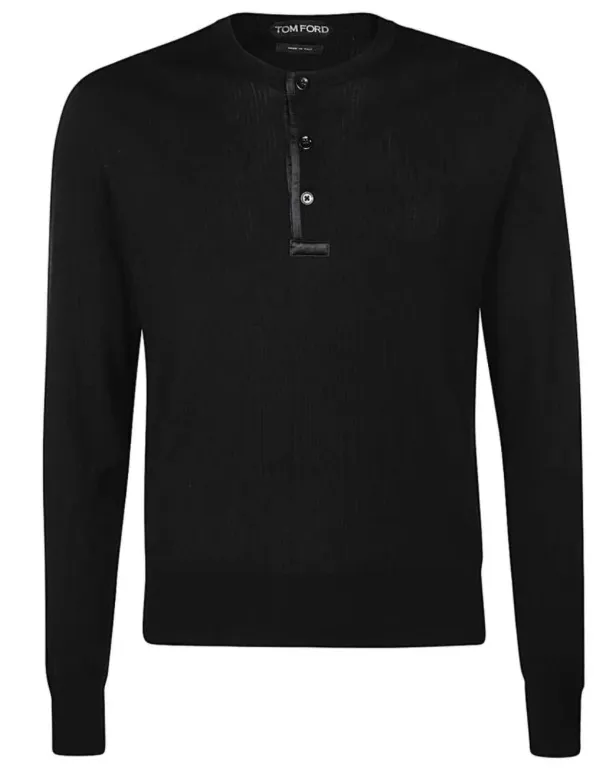 TOM FORD  |Crew Neck Silk Long Sleeves Plain Cotton Designers Sweaters