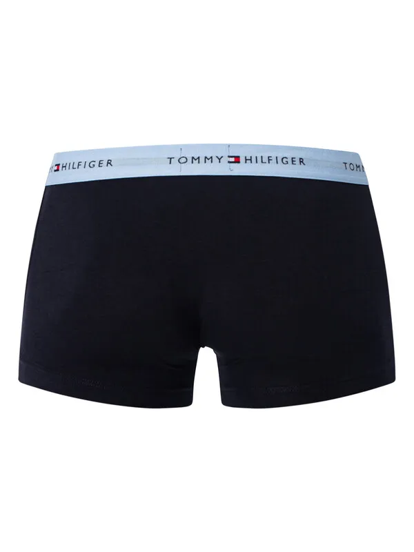 Tommy Hilfiger 5 Pack Signature Cotton Essentials Trunks - Black (Red/Well Water/White/Hunter/Desert Sky)