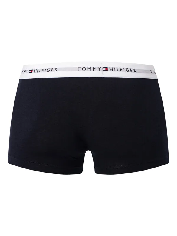 Tommy Hilfiger 5 Pack Signature Cotton Essentials Trunks - Black (Red/Well Water/White/Hunter/Desert Sky)