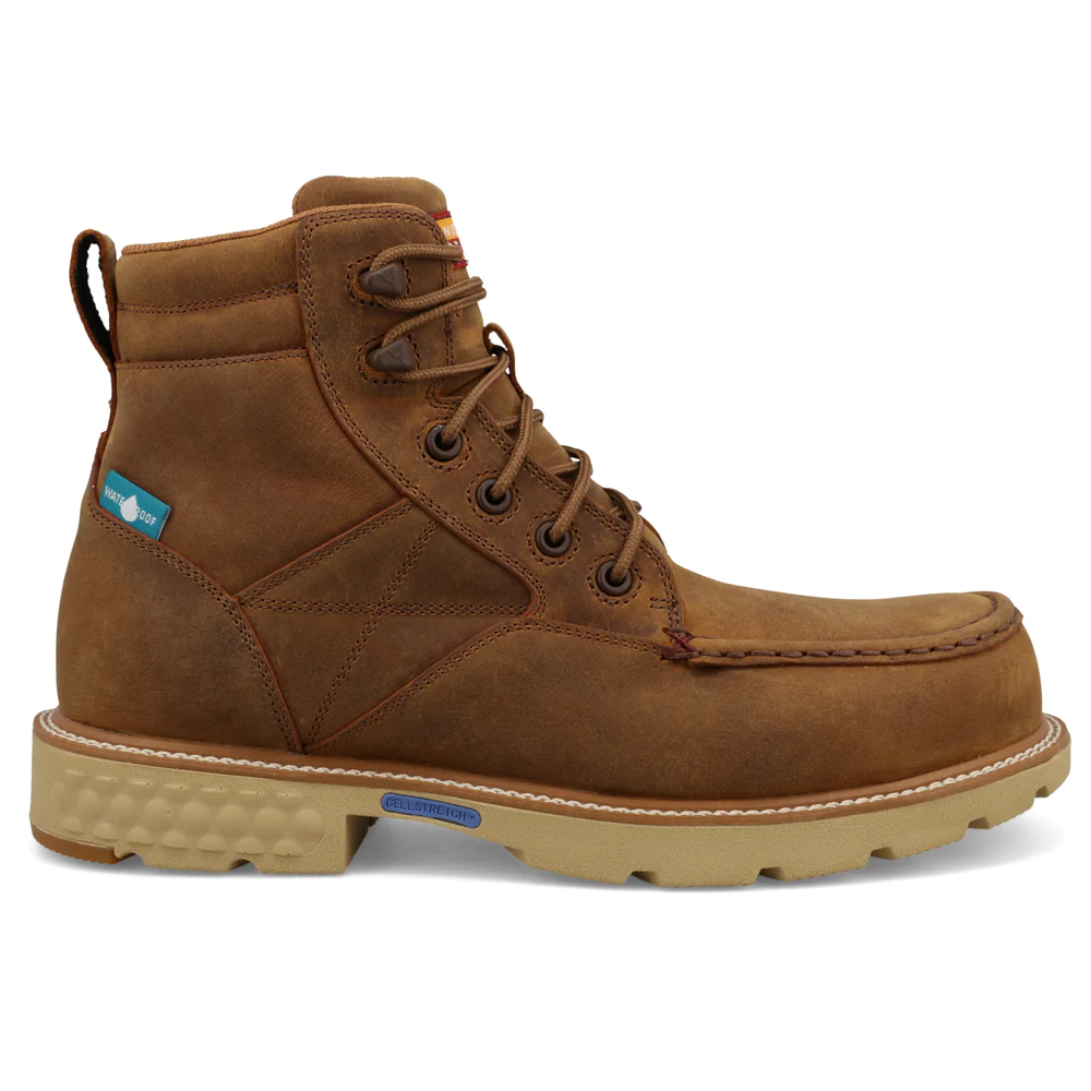 Twisted X Men’s 6′ Lace Up Nano Toe Boots-Brown