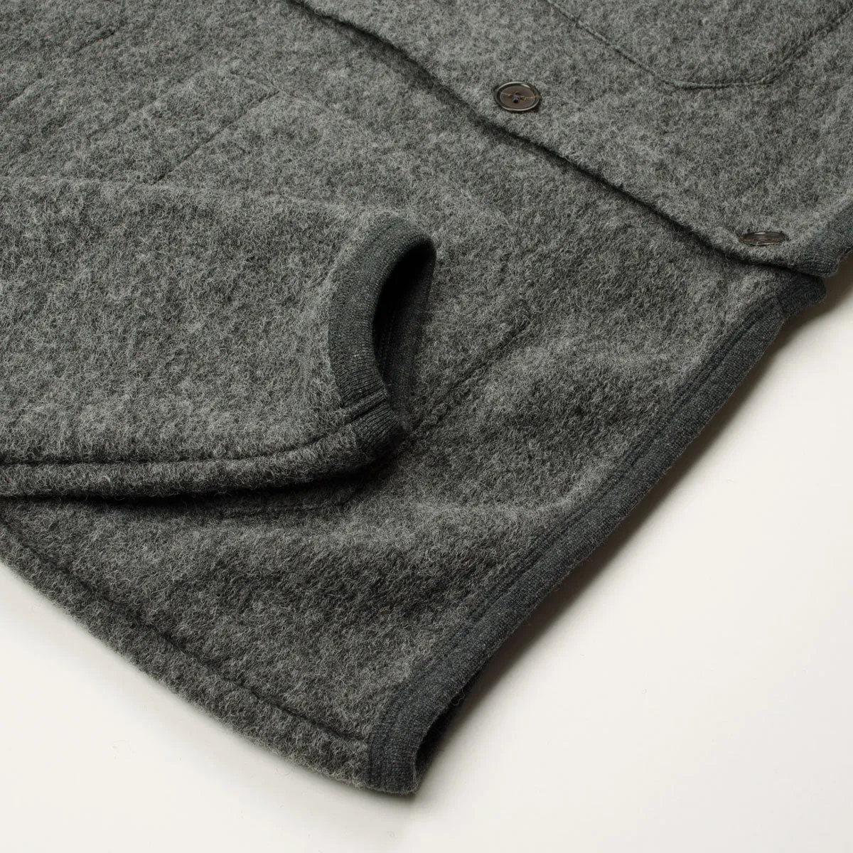 Universal Works - Cardigan Wool Fleece - Grey Marl