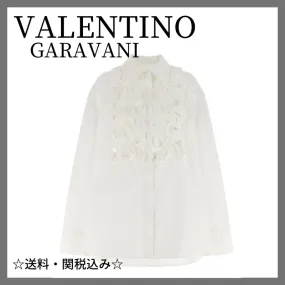 VALENTINO  |Casual Style Long Sleeves Plain Cotton Office Style