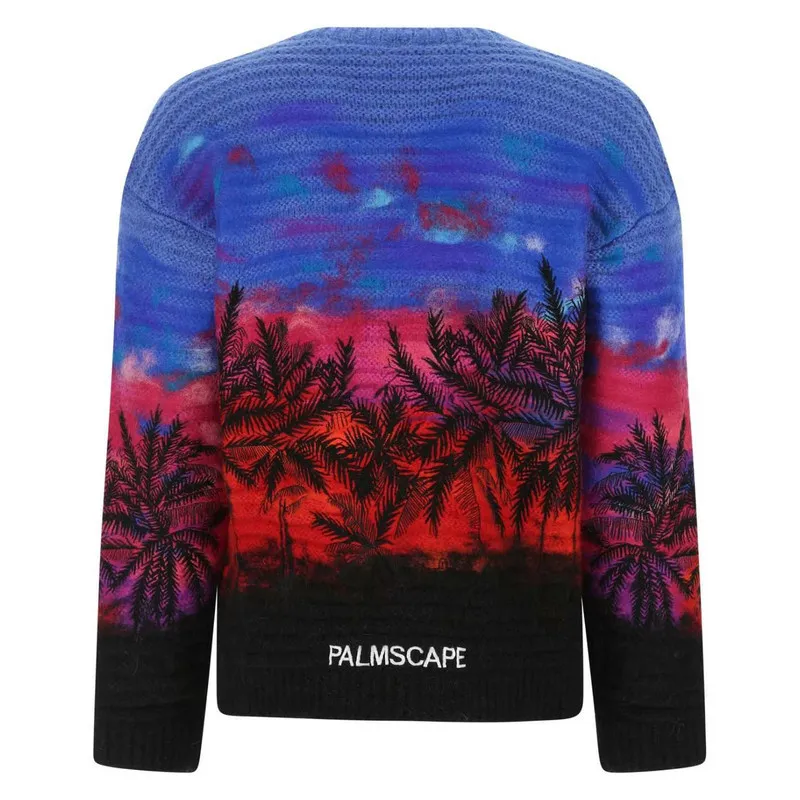 VALENTINO  |Crew Neck Tropical Patterns Long Sleeves Luxury Sweaters