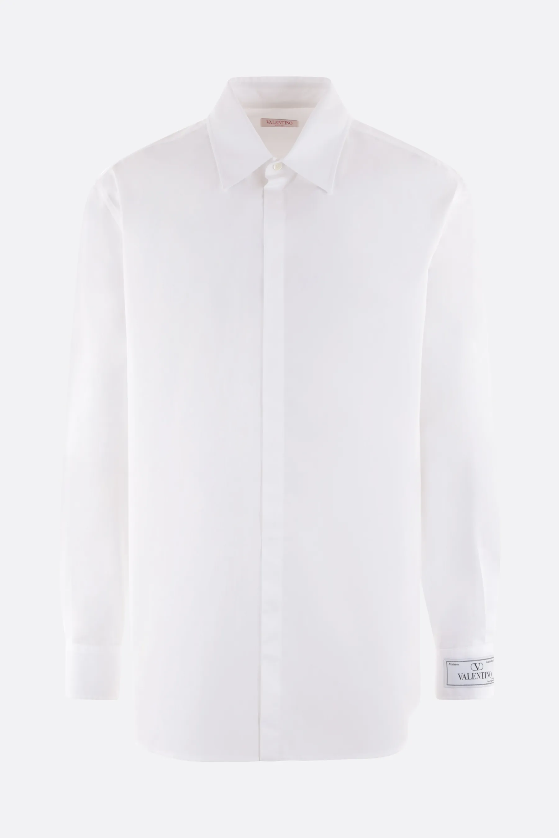 VALENTINO  |Long Sleeves Plain Logo Luxury Shirts