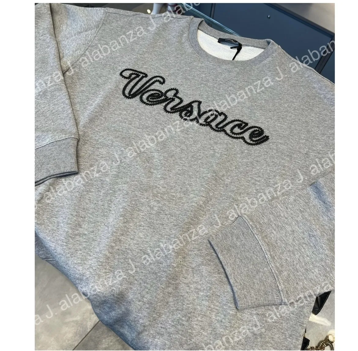 VERSACE  |Crew Neck Long Sleeves Plain Logo Luxury Sweatshirts