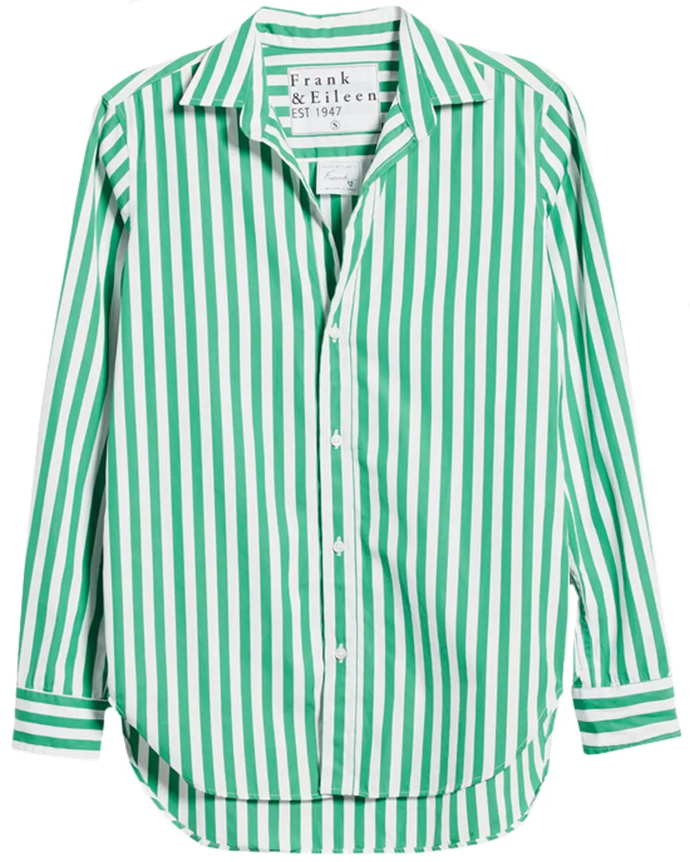 Wide Green Stripe Frank Button Up Shirt