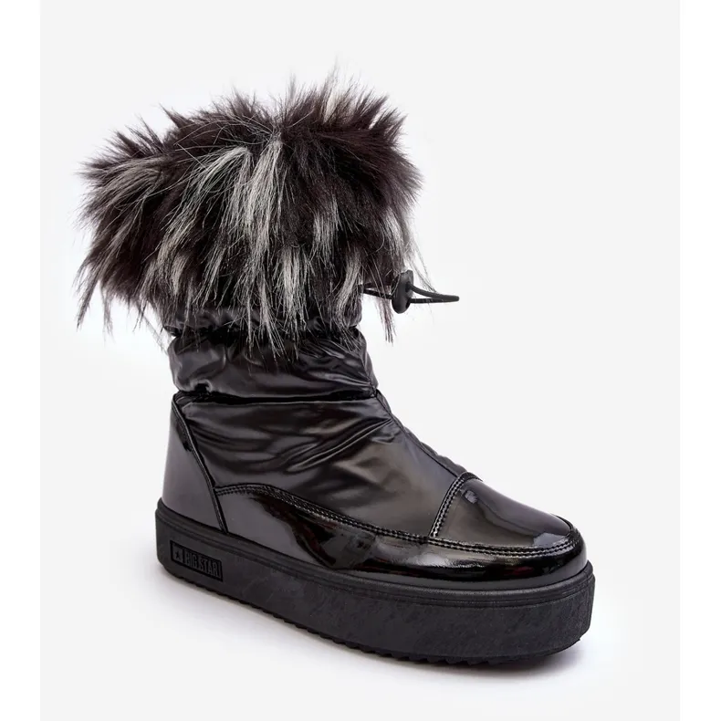 Women's Snow Boots With Fur Black Big Star MM274379