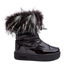 Women's Snow Boots With Fur Black Big Star MM274379