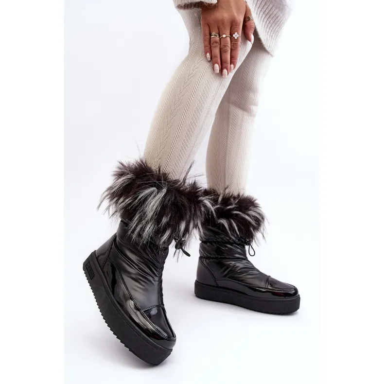 Women's Snow Boots With Fur Black Big Star MM274379