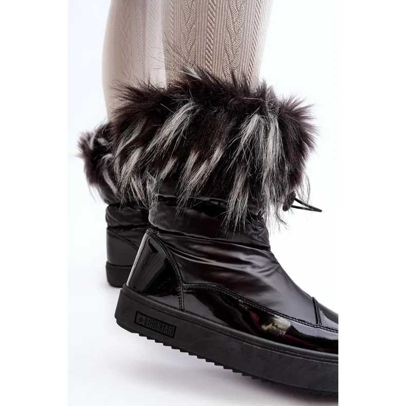 Women's Snow Boots With Fur Black Big Star MM274379