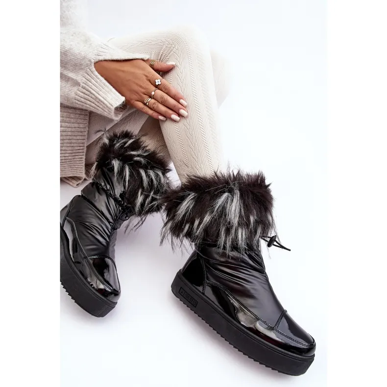 Women's Snow Boots With Fur Black Big Star MM274379