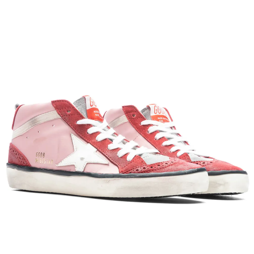 Women's Mid Star Toe Star and Spur - Antique Pink/Red/White