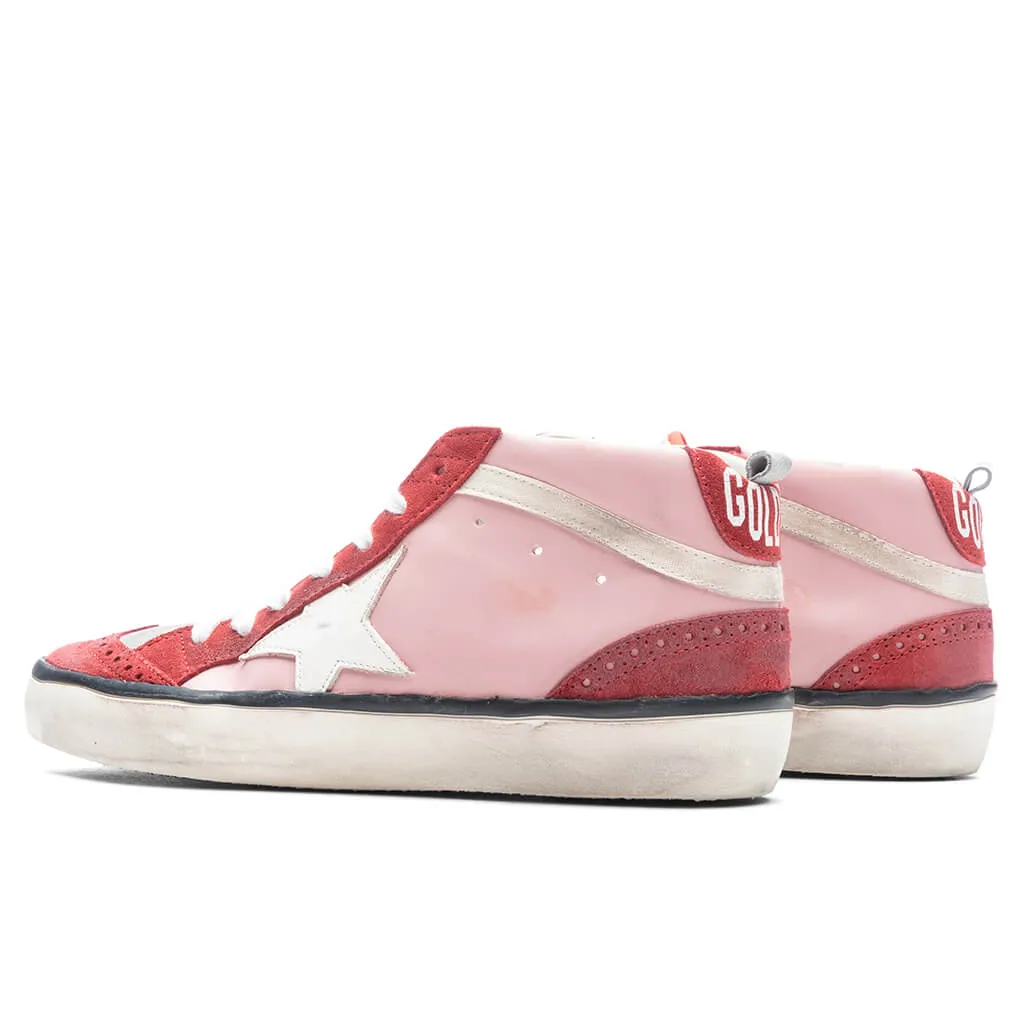 Women's Mid Star Toe Star and Spur - Antique Pink/Red/White