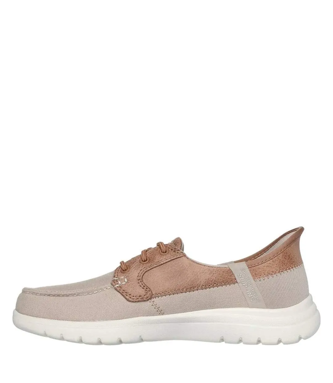 Womens/ladies on the go flex palmilla boat shoes taupe Skechers