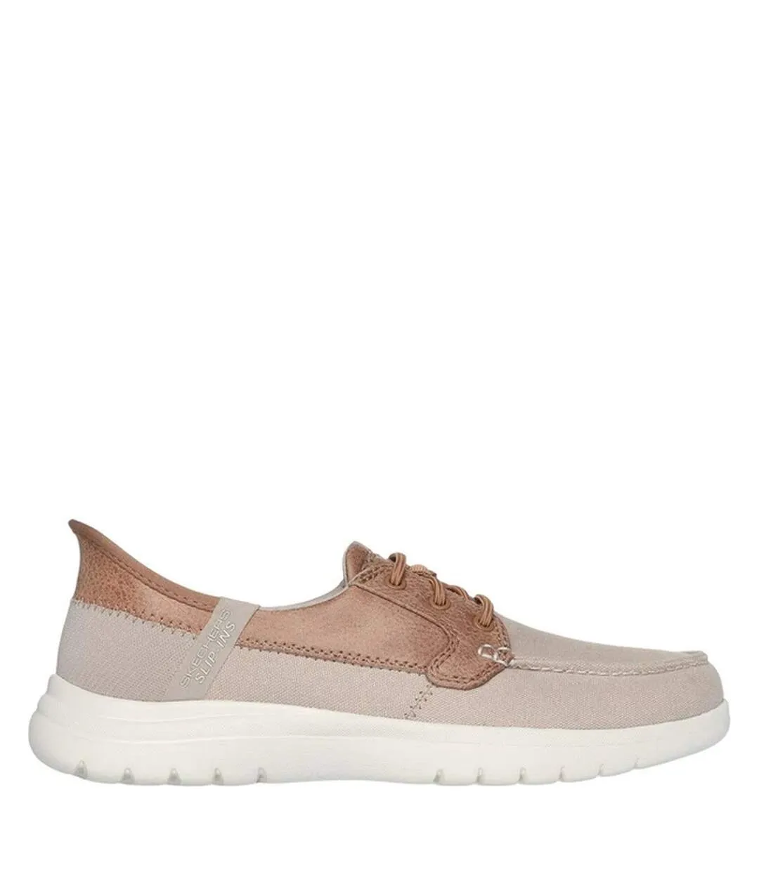 Womens/ladies on the go flex palmilla boat shoes taupe Skechers