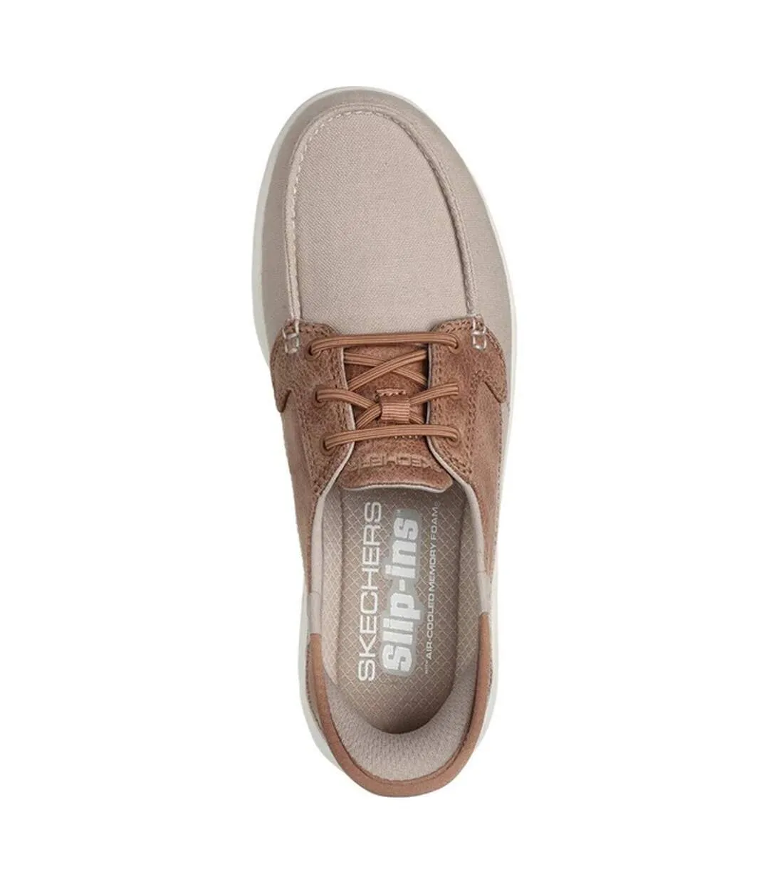 Womens/ladies on the go flex palmilla boat shoes taupe Skechers