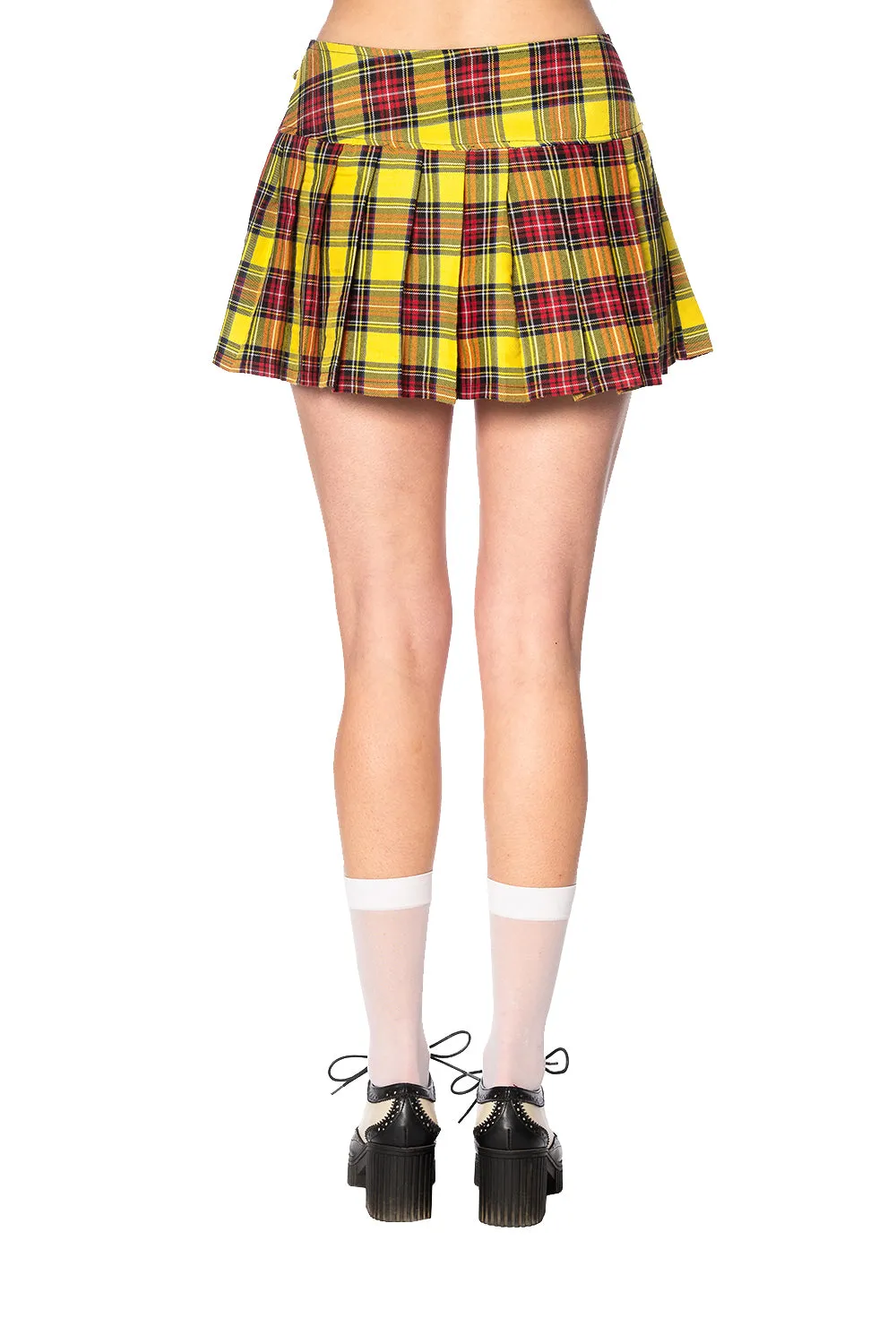 Yellow Tartan Mini Skirt