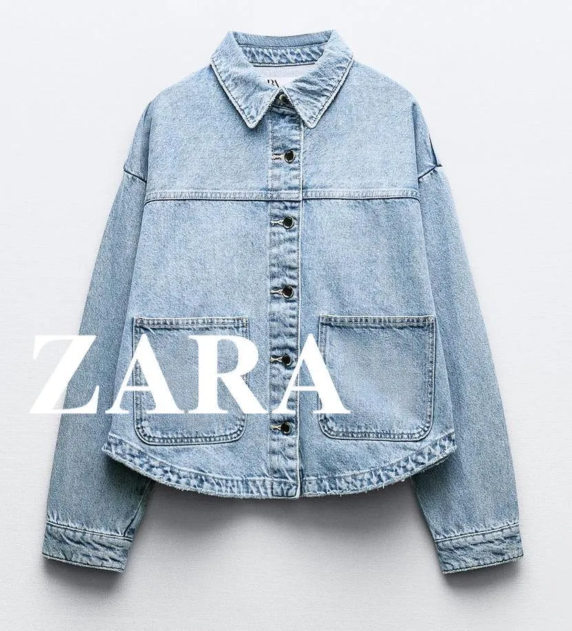 ZARA  |Casual Style Denim Long Sleeves Shirts & Blouses