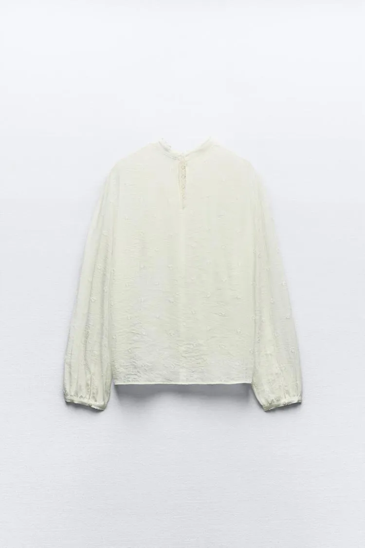 ZARA  |Casual Style Nylon Long Sleeves Shirts & Blouses