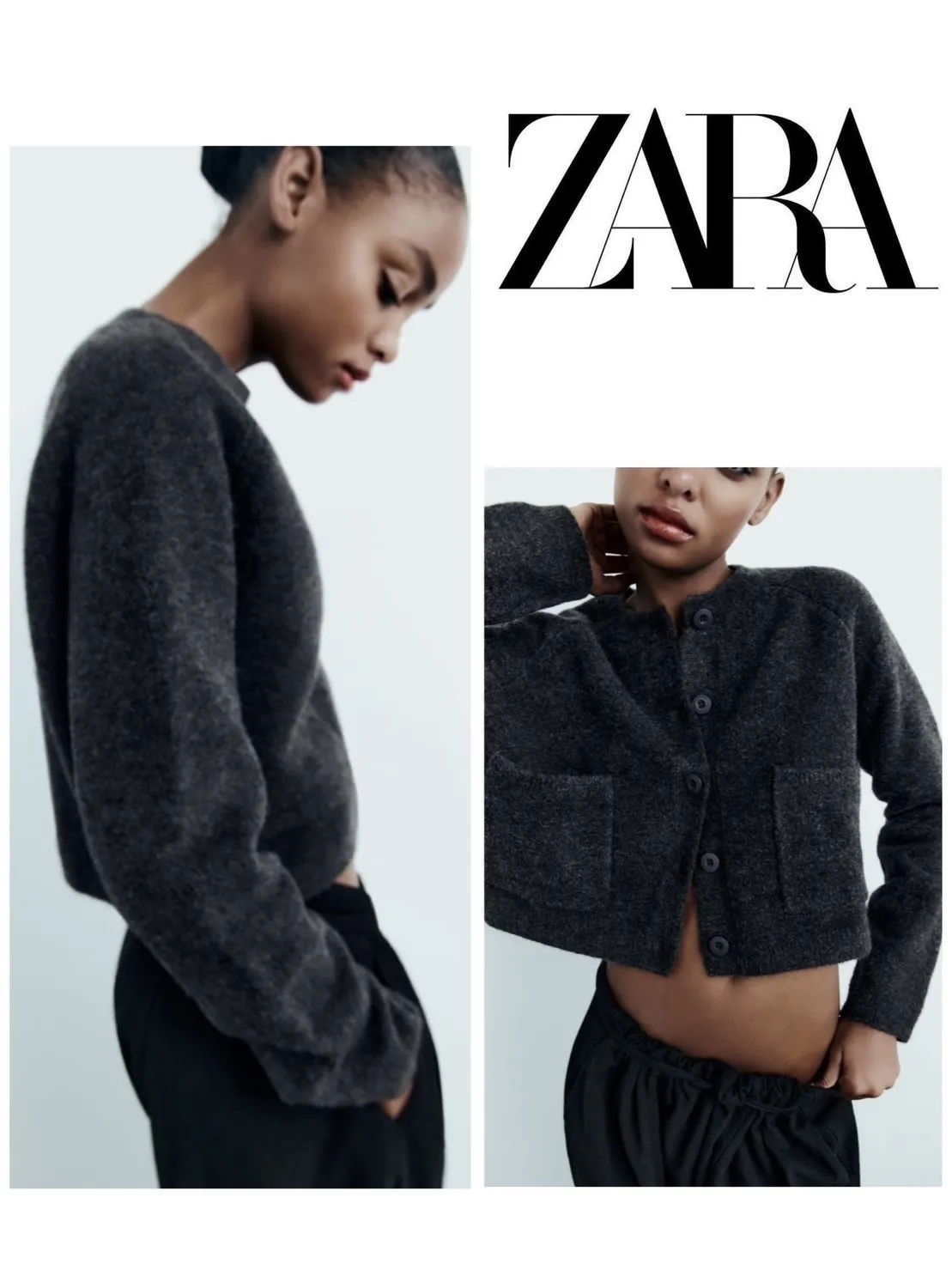 ZARA  |Casual Style Wool Long Sleeves Plain Cardigans