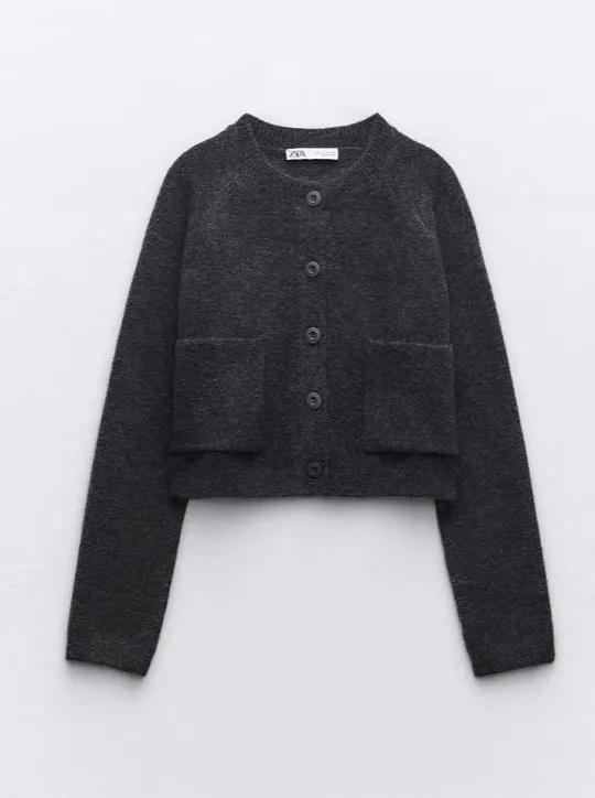 ZARA  |Casual Style Wool Long Sleeves Plain Cardigans