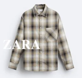 ZARA  |Other Plaid Patterns Long Sleeves Shirts