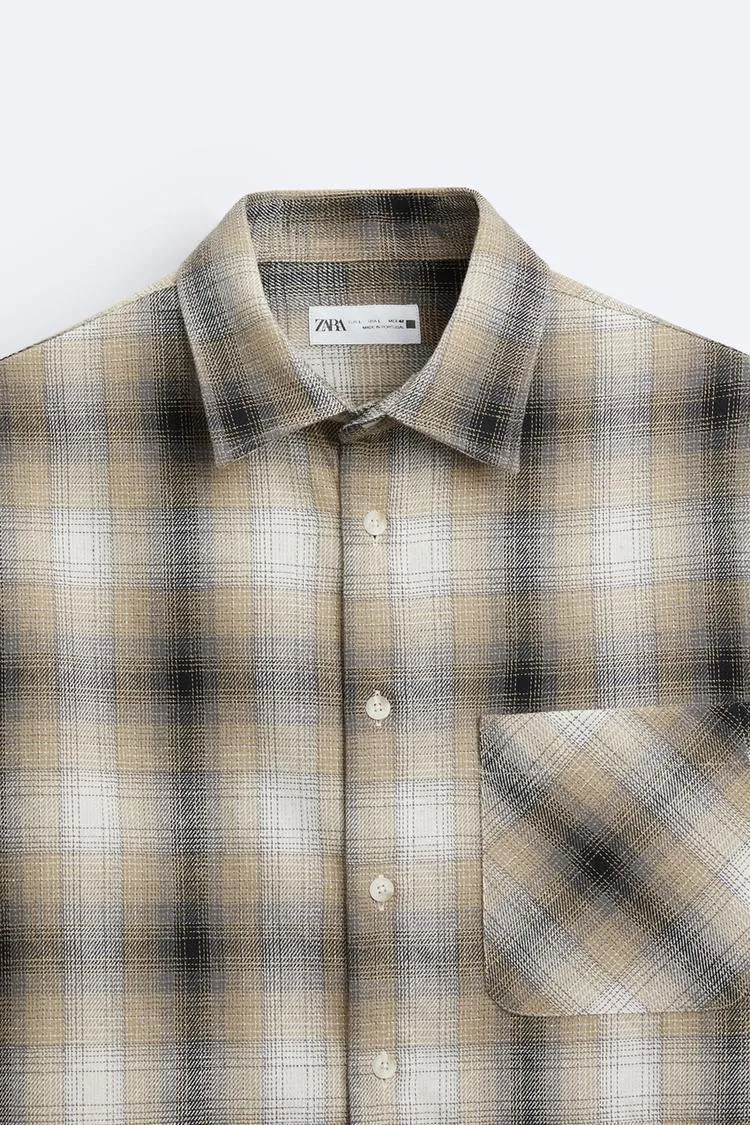 ZARA  |Other Plaid Patterns Long Sleeves Shirts